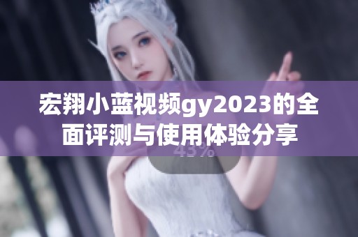 宏翔小蓝视频gy2023的全面评测与使用体验分享