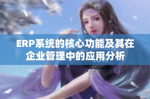 ERP系统的核心功能及其在企业管理中的应用分析