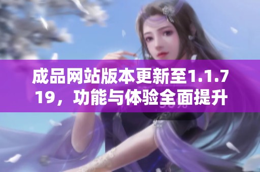 成品网站版本更新至1.1.719，功能与体验全面提升