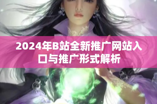 2024年B站全新推广网站入口与推广形式解析