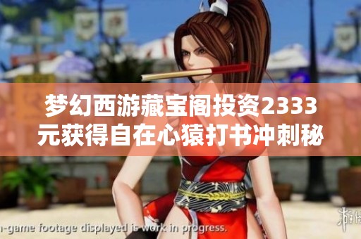 梦幻西游藏宝阁投资2333元获得自在心猿打书冲刺秘籍解析