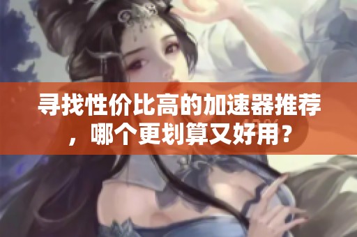 寻找性价比高的加速器推荐，哪个更划算又好用？