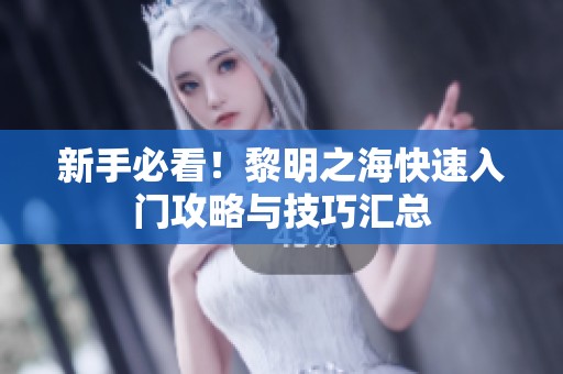 新手必看！黎明之海快速入门攻略与技巧汇总
