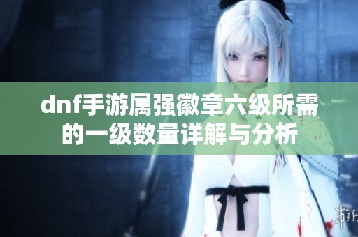 dnf手游属强徽章六级所需的一级数量详解与分析