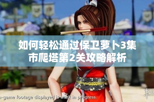 如何轻松通过保卫萝卜3集市爬塔第2关攻略解析