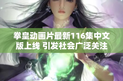 拳皇动画片最新116集中文版上线 引发社会广泛关注