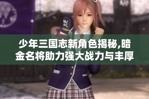 少年三国志新角色揭秘,暗金名将助力强大战力与丰厚收益