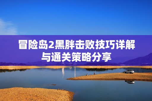 冒险岛2黑胖击败技巧详解与通关策略分享