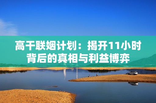 高干联姻计划：揭开11小时背后的真相与利益博弈