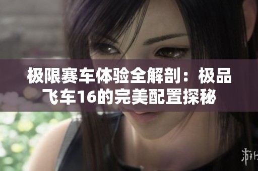 极限赛车体验全解剖：极品飞车16的完美配置探秘