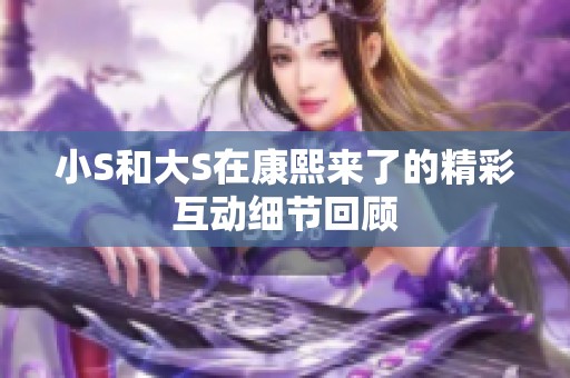 小S和大S在康熙来了的精彩互动细节回顾