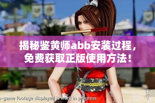 揭秘鉴黄师abb安装过程，免费获取正版使用方法！