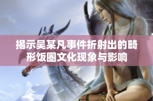 揭示吴某凡事件折射出的畸形饭圈文化现象与影响