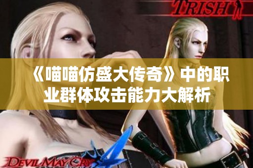 《喵喵仿盛大传奇》中的职业群体攻击能力大解析
