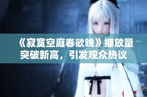 《寂寞空庭春欲晚》播放量突破新高，引发观众热议