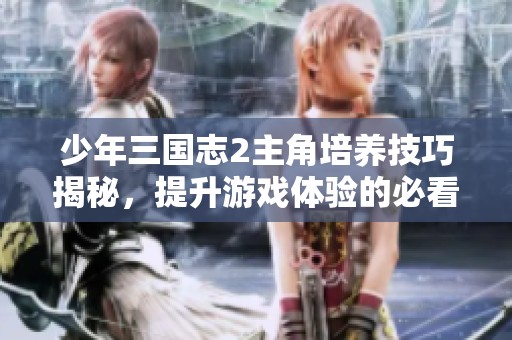 少年三国志2主角培养技巧揭秘，提升游戏体验的必看攻略