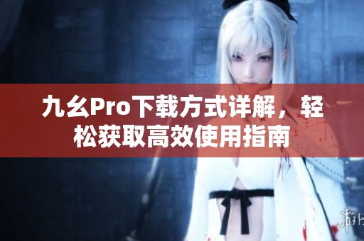 九幺Pro下载方式详解，轻松获取高效使用指南