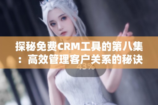 探秘免费CRM工具的第八集：高效管理客户关系的秘诀分享