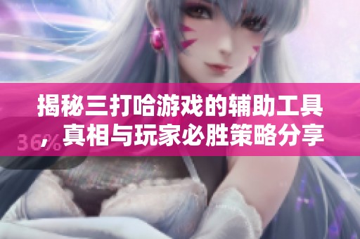 揭秘三打哈游戏的辅助工具，真相与玩家必胜策略分享