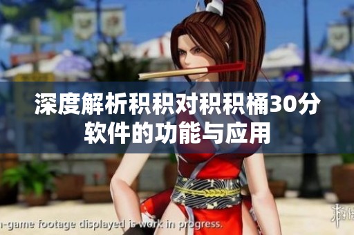 深度解析积积对积积桶30分软件的功能与应用