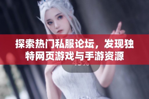 探索热门私服论坛，发现独特网页游戏与手游资源