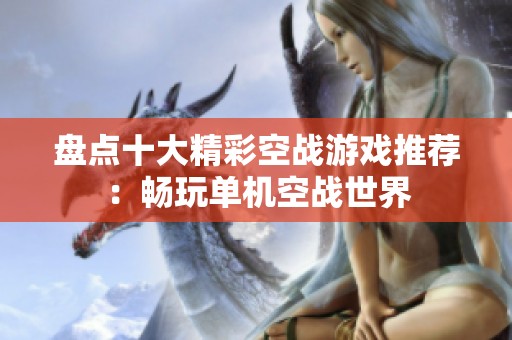 盘点十大精彩空战游戏推荐：畅玩单机空战世界