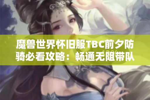 魔兽世界怀旧服TBC前夕防骑必看攻略：畅通无阻带队挑战血色之路
