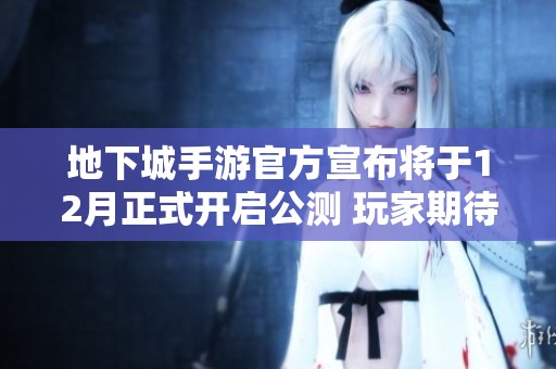 地下城手游官方宣布将于12月正式开启公测 玩家期待已久的冒险即将到来