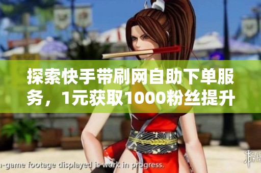 探索快手带刷网自助下单服务，1元获取1000粉丝提升你的账户影响力