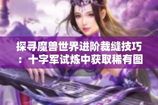 探寻魔兽世界进阶裁缝技巧：十字军试炼中获取稀有图纸的全面攻略与心得分享