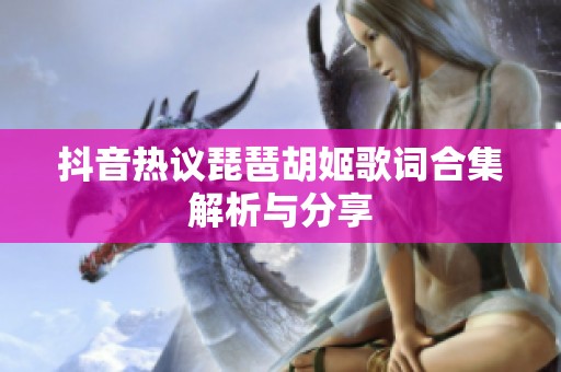 抖音热议琵琶胡姬歌词合集解析与分享