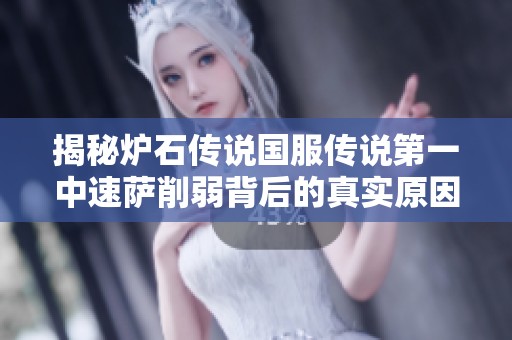 揭秘炉石传说国服传说第一中速萨削弱背后的真实原因与影响