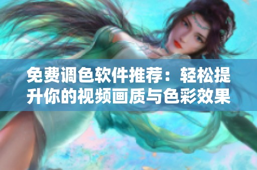免费调色软件推荐：轻松提升你的视频画质与色彩效果
