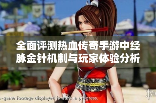 全面评测热血传奇手游中经脉金针机制与玩家体验分析