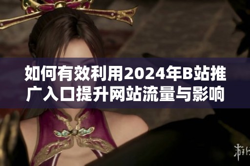 如何有效利用2024年B站推广入口提升网站流量与影响力