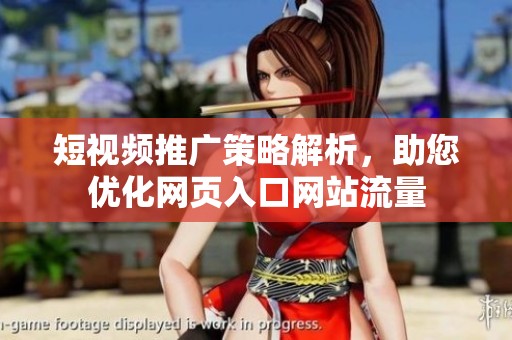 短视频推广策略解析，助您优化网页入口网站流量