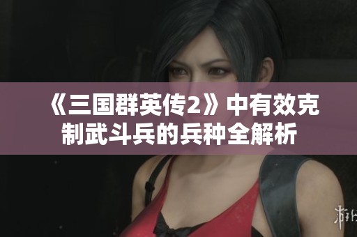 《三国群英传2》中有效克制武斗兵的兵种全解析