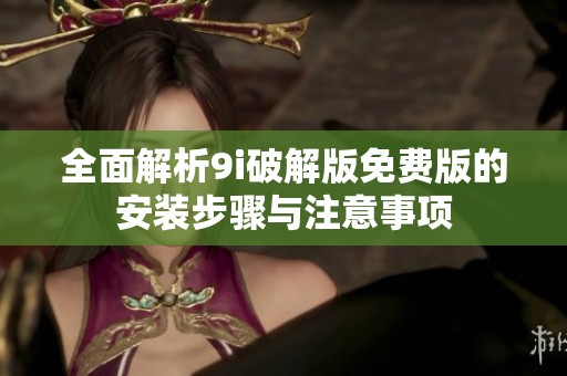 全面解析9i破解版免费版的安装步骤与注意事项