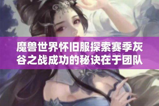 魔兽世界怀旧服探索赛季灰谷之战成功的秘诀在于团队的紧密合作
