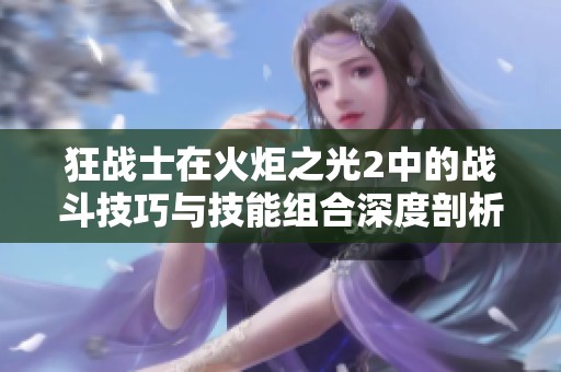 狂战士在火炬之光2中的战斗技巧与技能组合深度剖析
