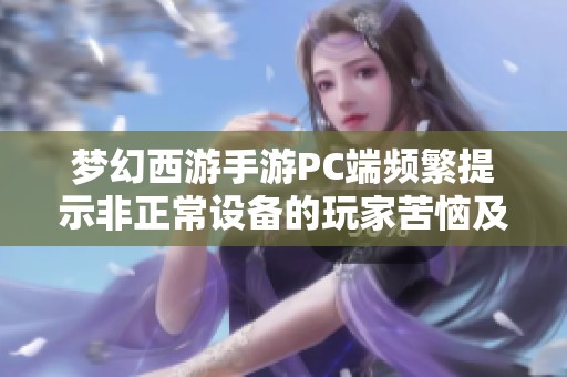 梦幻西游手游PC端频繁提示非正常设备的玩家苦恼及应对策略解析
