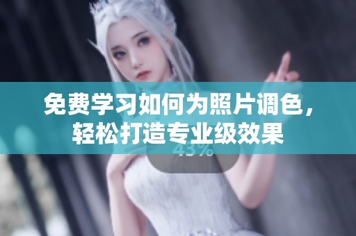 免费学习如何为照片调色，轻松打造专业级效果