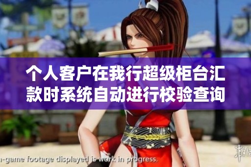 个人客户在我行超级柜台汇款时系统自动进行校验查询功能解读