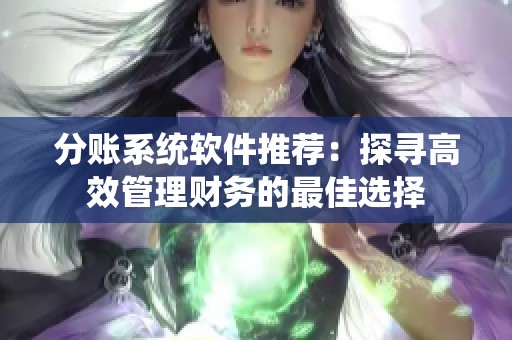 分账系统软件推荐：探寻高效管理财务的最佳选择