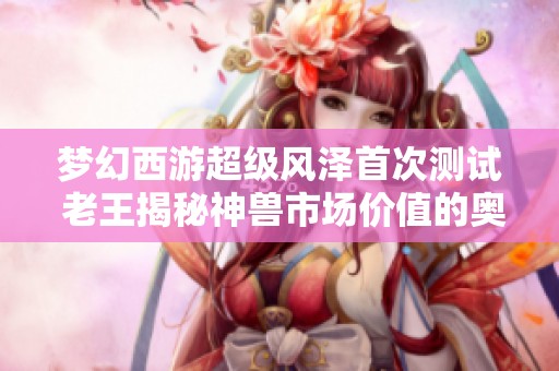 梦幻西游超级风泽首次测试 老王揭秘神兽市场价值的奥秘