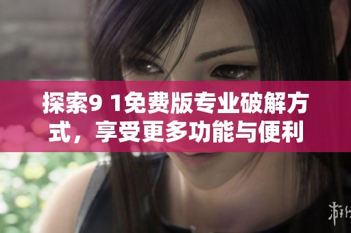 探索9 1免费版专业破解方式，享受更多功能与便利