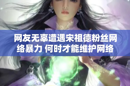 网友无辜遭遇宋祖德粉丝网络暴力 何时才能维护网络清朗环境