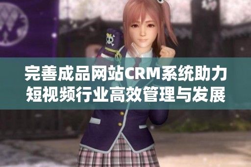 完善成品网站CRM系统助力短视频行业高效管理与发展