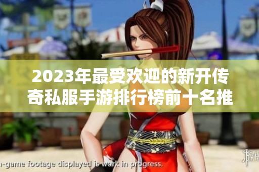 2023年最受欢迎的新开传奇私服手游排行榜前十名推荐