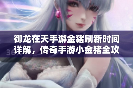 御龙在天手游金猪刷新时间详解，传奇手游小金猪全攻略分享